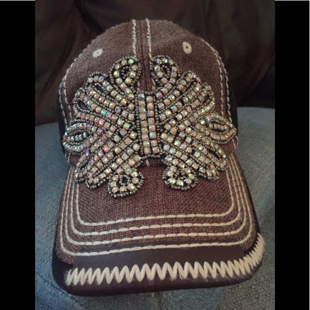 Brown and black with bling cap